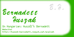 bernadett huszak business card